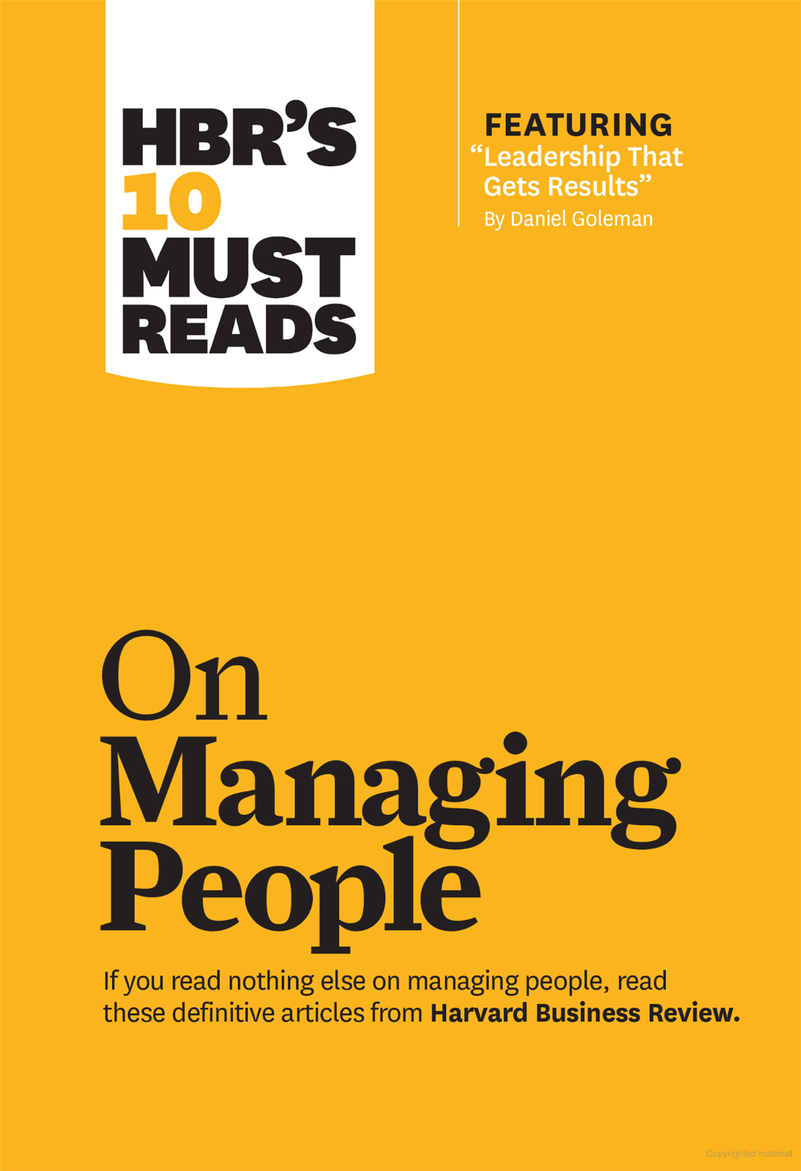 HBR's 10 Must Reads on Managing People Book